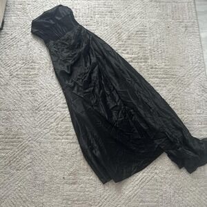 Brand new Black satin strapless corset maxi dress